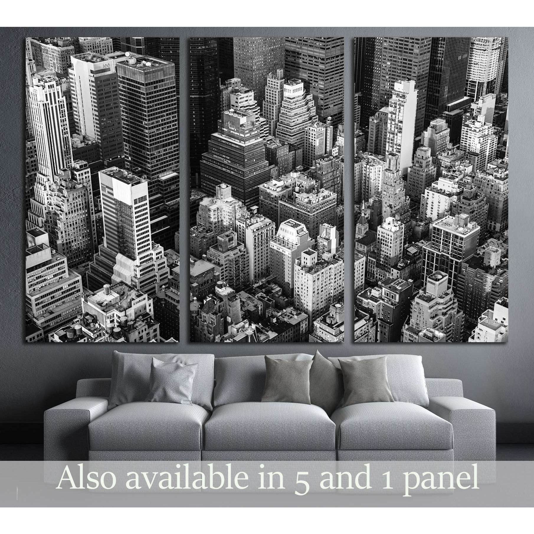 New York City Manhattan aerial view black and white №3041 Ready to Hang Canvas PrintCanvas art arrives ready to hang, with hanging accessories included and no additional framing required. Every canvas print is hand-crafted, made on-demand at our workshop