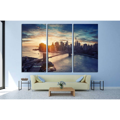 New York City - Manhattan after sunset , beautiful cityscape №2279 Ready to Hang Canvas PrintCanvas art arrives ready to hang, with hanging accessories included and no additional framing required. Every canvas print is hand-crafted, made on-demand at our