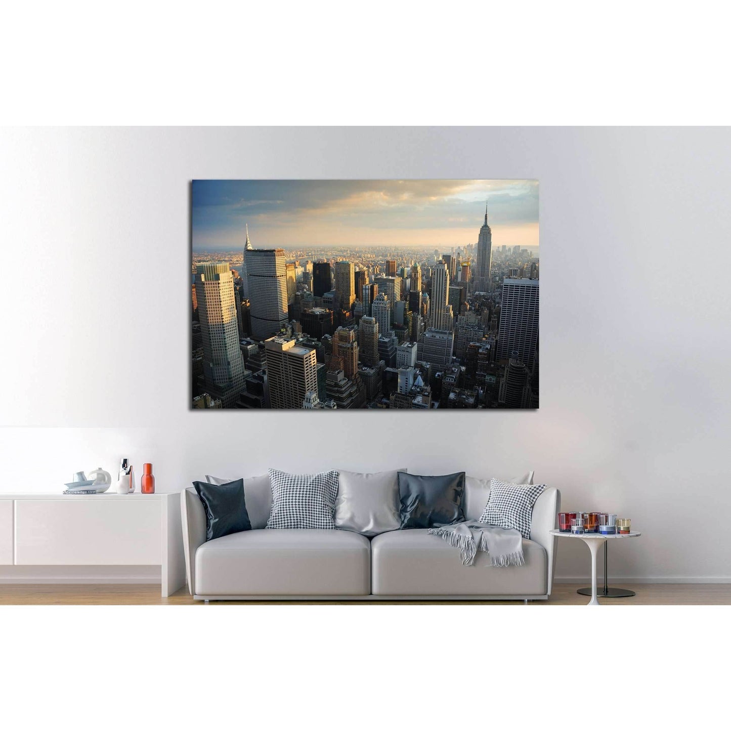 New York City Manhattan skyline aerial view with Empire State №2584 Ready to Hang Canvas PrintCanvas art arrives ready to hang, with hanging accessories included and no additional framing required. Every canvas print is hand-crafted, made on-demand at our
