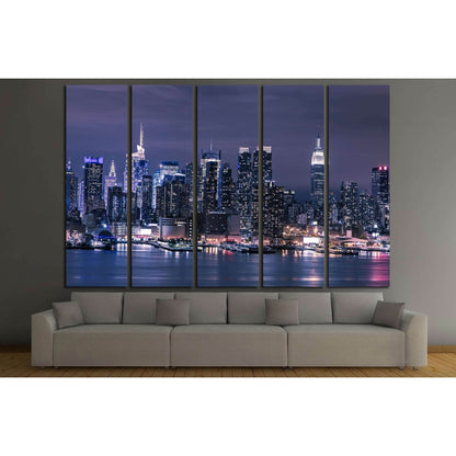New York City Manhattan skyline panorama at night over Hudson River №2622 Ready to Hang Canvas PrintCanvas art arrives ready to hang, with hanging accessories included and no additional framing required. Every canvas print is hand-crafted, made on-demand