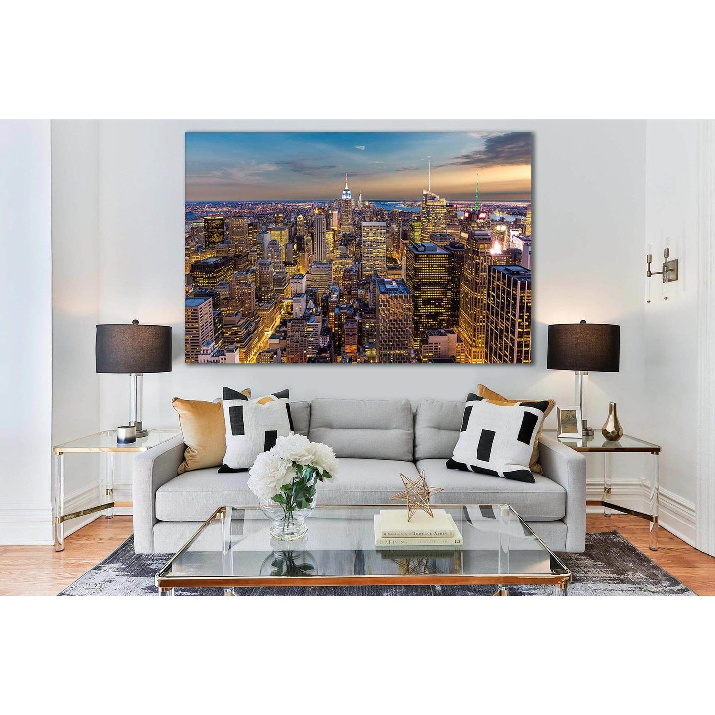 New York City Manhattan Skyline №SL358 Ready to Hang Canvas Print - Zellart Canvas Prints 0_NY_ART, 0new, ALL_Products, Cityscapes & Skylines