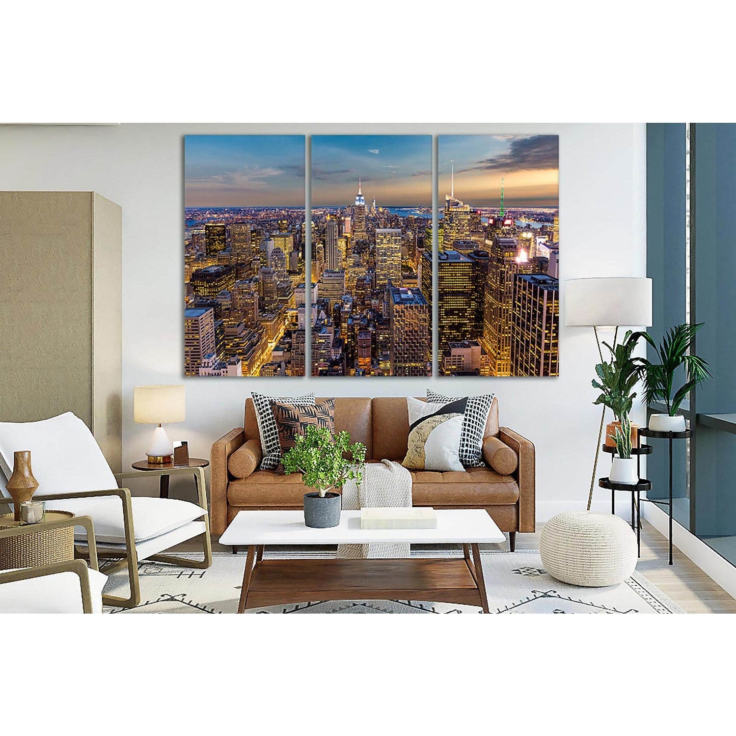 New York City Manhattan Skyline №SL358 Ready to Hang Canvas Print - Zellart Canvas Prints 0_NY_ART, 0new, ALL_Products, Cityscapes & Skylines