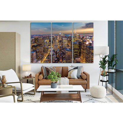 New York City Manhattan Skyline №SL358 Ready to Hang Canvas Print - Zellart Canvas Prints 0_NY_ART, 0new, ALL_Products, Cityscapes & Skylines