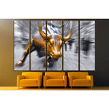 NEW YORK CITY, NY, Charging Bull sculptur №1943 Ready to Hang Canvas Print