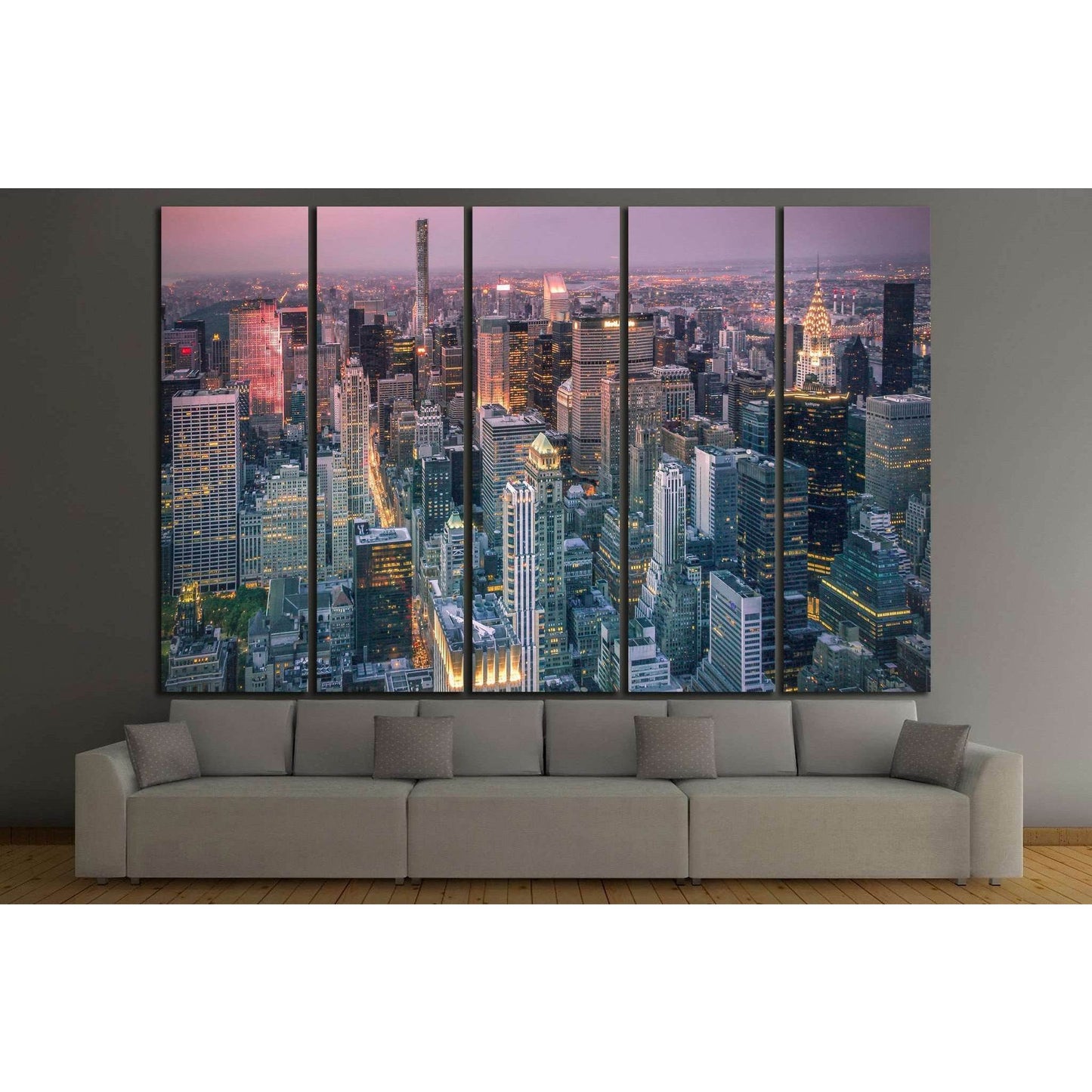 new york city scape №1441 Ready to Hang Canvas Print - Zellart Canvas Prints 0_NY_ART, ALL_Products, s-1441