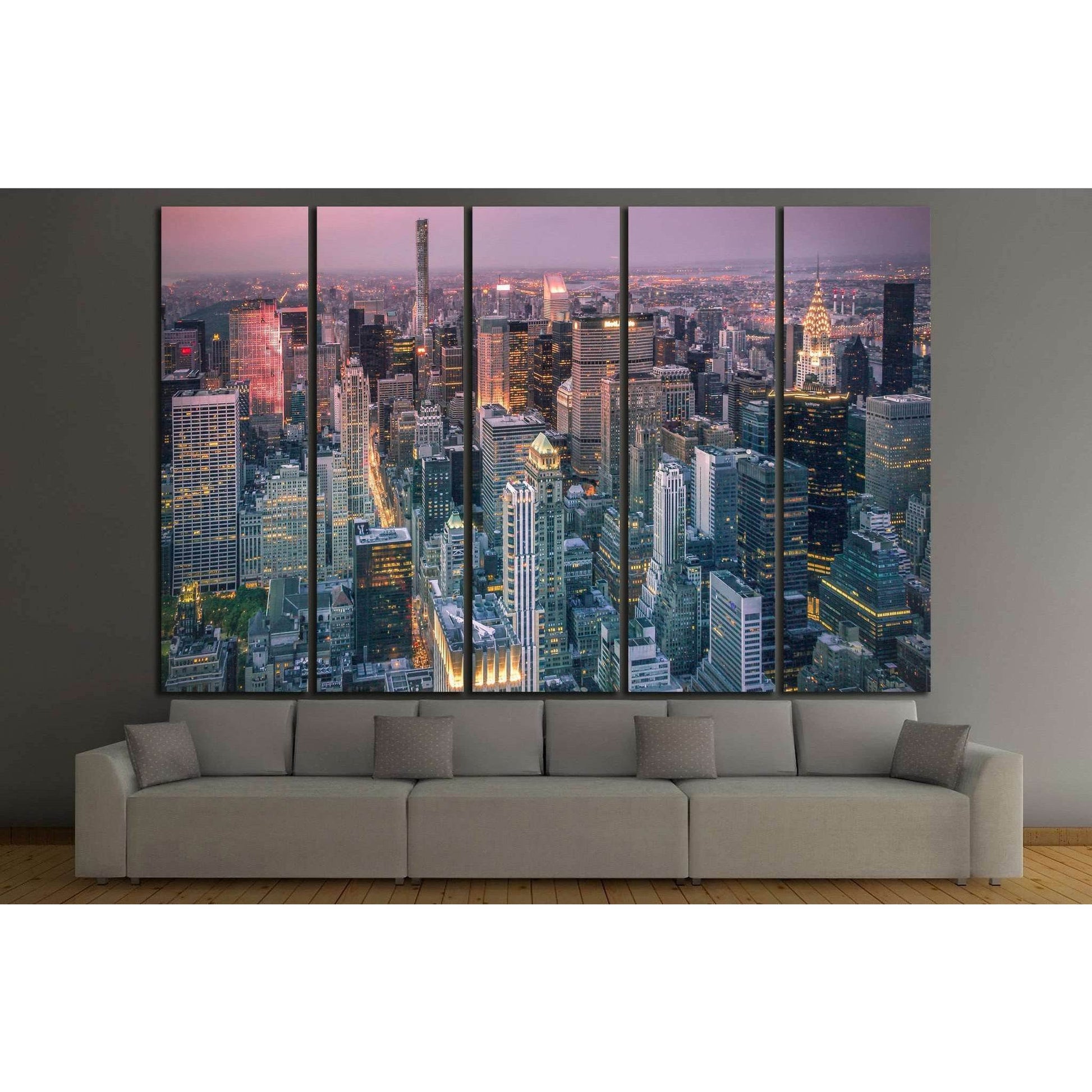 new york city scape №1441 Ready to Hang Canvas Print - Zellart Canvas Prints 0_NY_ART, ALL_Products, s-1441