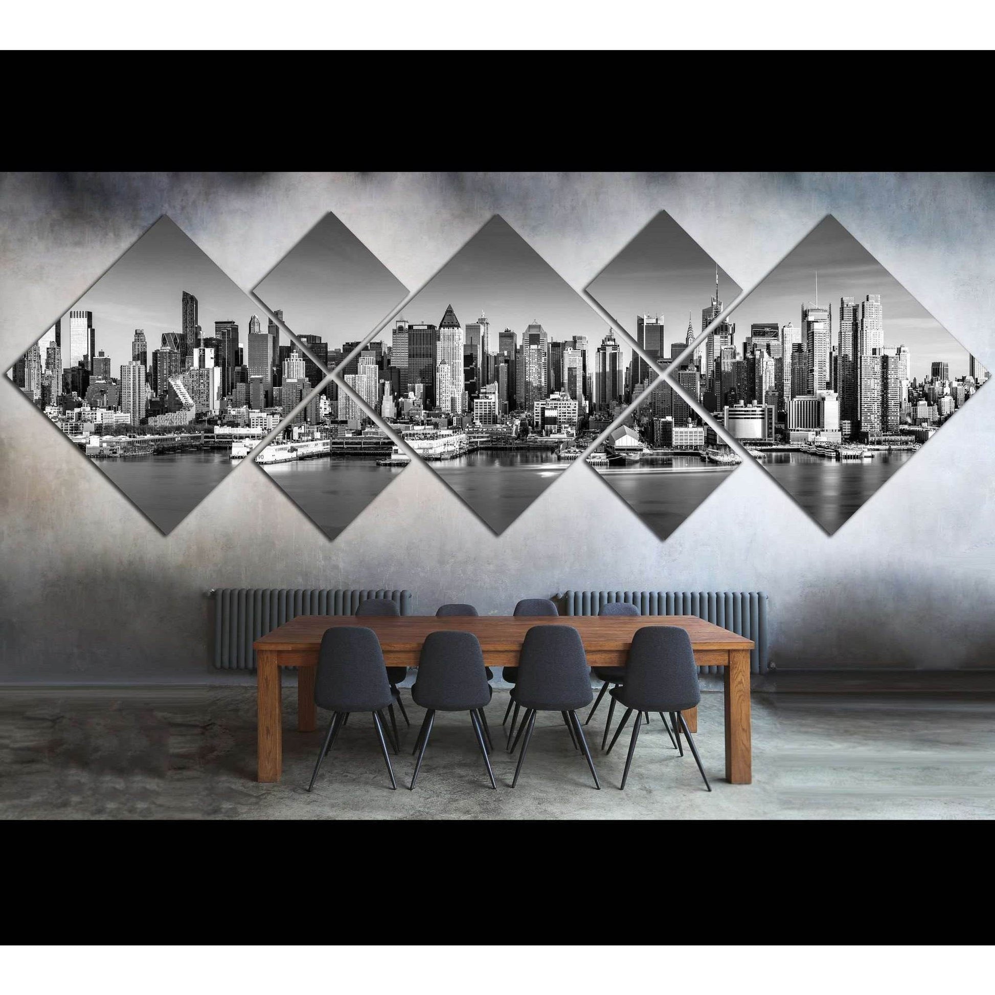 New York City Skyline №1089 Ready to Hang Canvas Print - Zellart Canvas Prints 0_NY_ART, ALL_Products, autopostr_pinterest_65155, autopostr_pinterest_65157, autopostr_pinterest_65158, autopostr_pinterest_65160