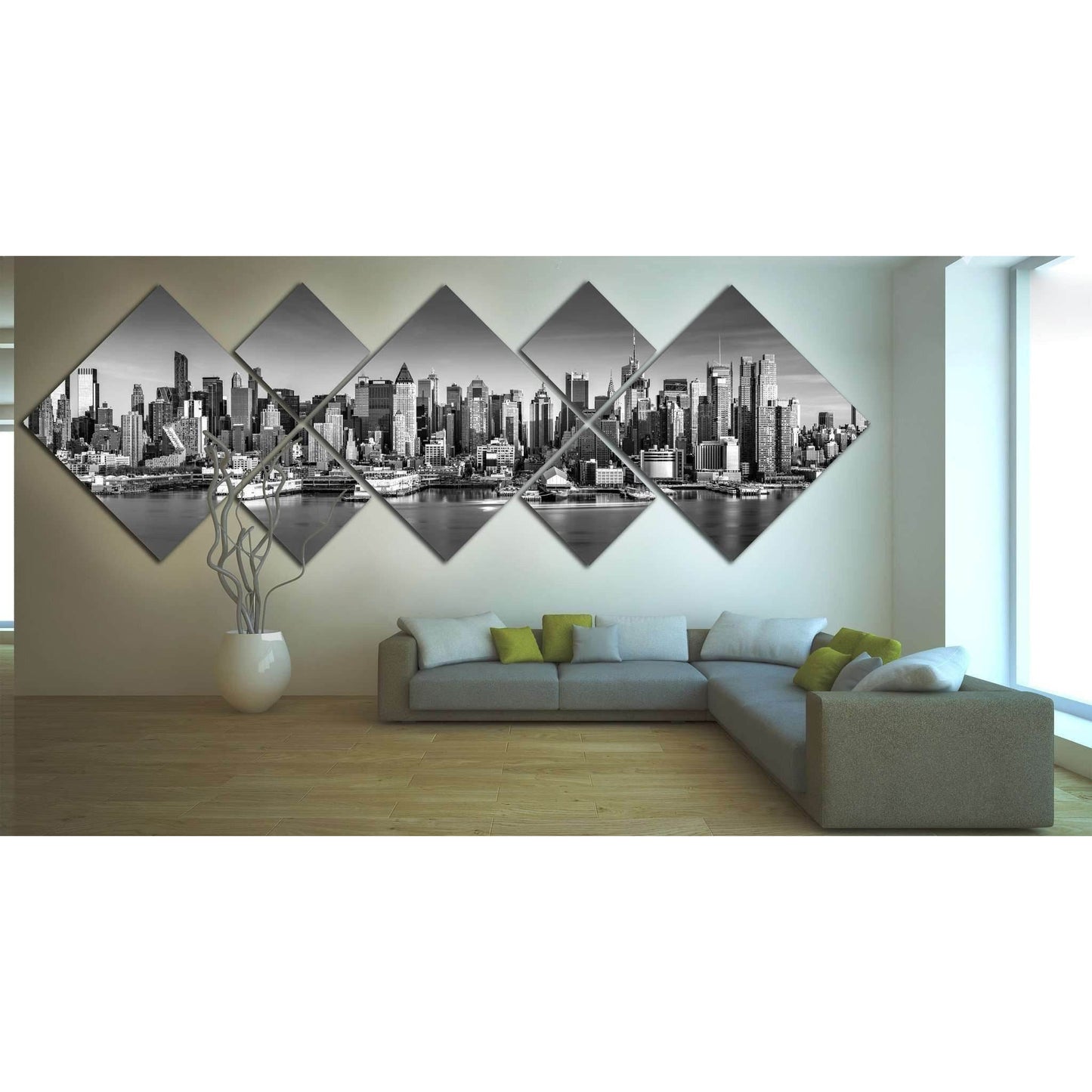 New York City Skyline №1089 Ready to Hang Canvas Print - Zellart Canvas Prints 0_NY_ART, ALL_Products, autopostr_pinterest_65155, autopostr_pinterest_65157, autopostr_pinterest_65158, autopostr_pinterest_65160