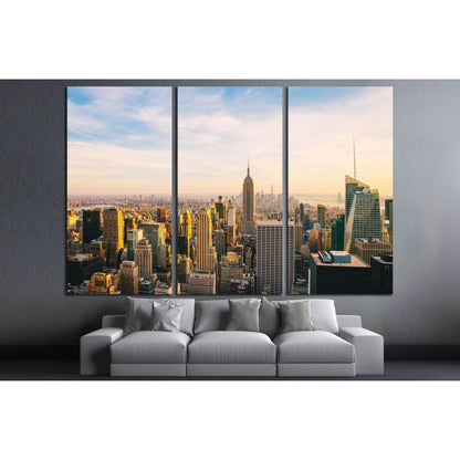 New York City skyline at sunset №3014 Ready to Hang Canvas Print - Zellart Canvas Prints 0_NY_ART, ALL_Products, s-3014