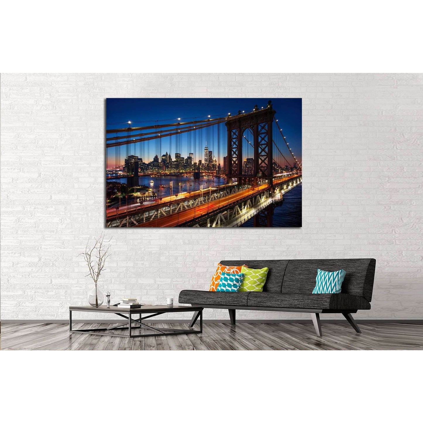 New York Manhattan №574 Ready to Hang Canvas Print - Zellart Canvas Prints 0_NY_ART, ALL_Products, s-574
