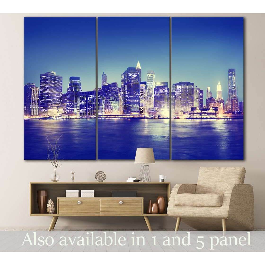 New York Panorama №117 Ready to Hang Canvas Print - Zellart Canvas Prints 0_NY_ART, ALL_Products, wd-117
