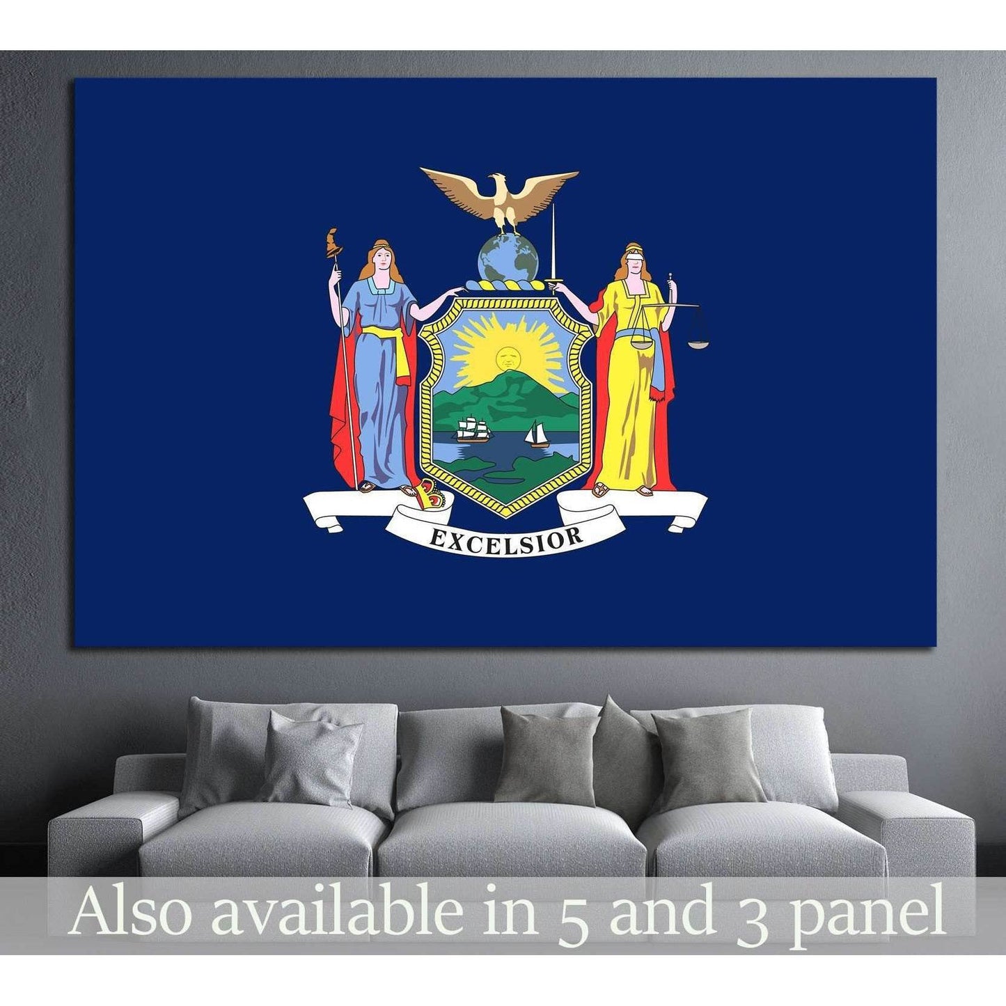 New York state flag №681 Ready to Hang Canvas PrintCanvas art arrives ready to hang, with hanging accessories included and no additional framing required. Every canvas print is hand-crafted, made on-demand at our workshop and expertly stretched around 100