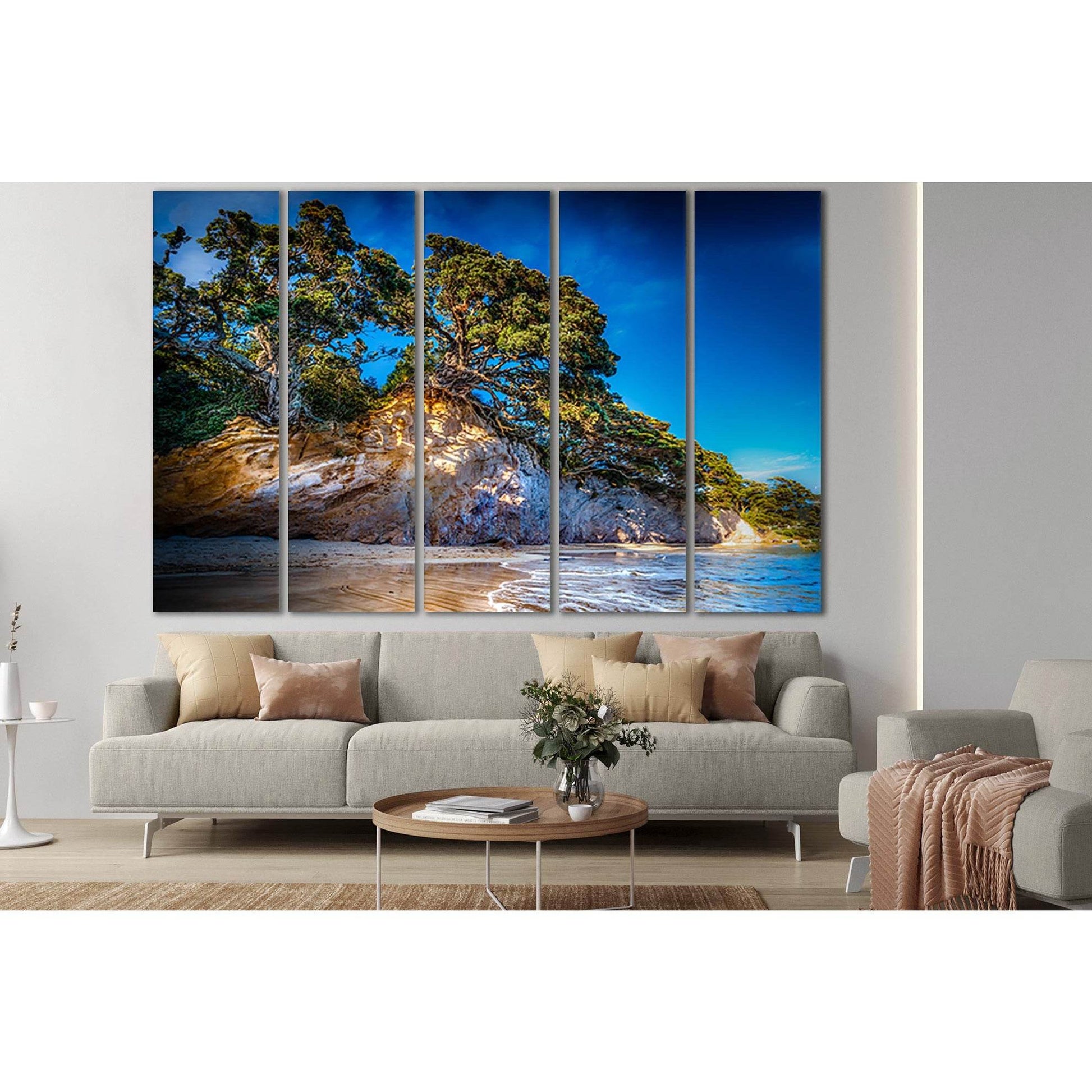 New Zealand Pine Coast №SL1064 Ready to Hang Canvas Print - Zellart Canvas Prints 0new, ALL_Products, Trees Wall Art