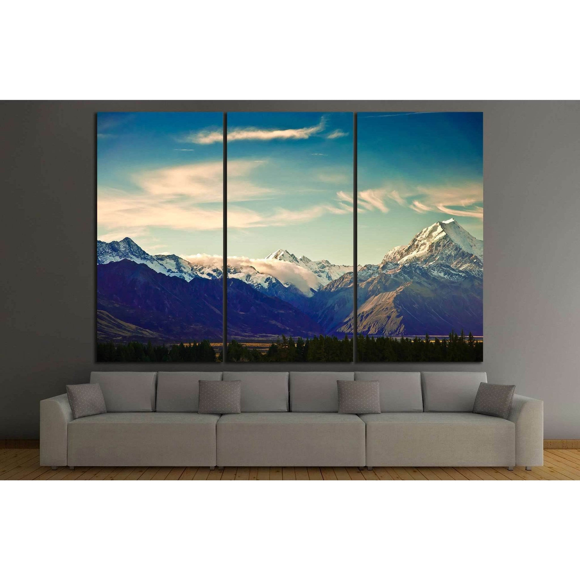 New Zealand scenic mountain №641 Ready to Hang Canvas Print - Zellart Canvas Prints ALL_Products, s-641