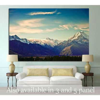 New Zealand scenic mountain №641 Ready to Hang Canvas Print - Zellart Canvas Prints ALL_Products, s-641