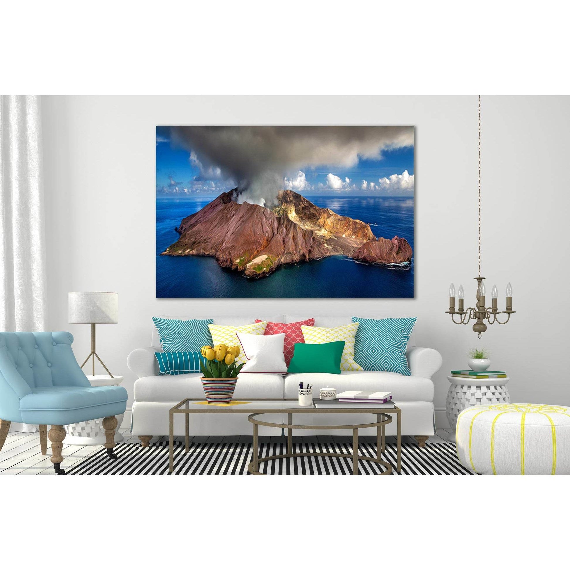 New Zealand Volcano №SL185 Ready to Hang Canvas Print - Zellart Canvas Prints 0new, ALL_Products, Beach Ocean & Waves