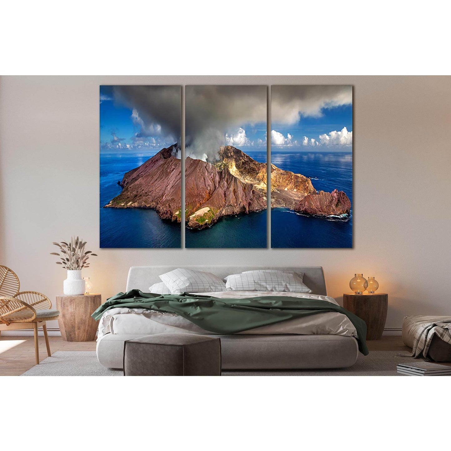 New Zealand Volcano №SL185 Ready to Hang Canvas Print - Zellart Canvas Prints 0new, ALL_Products, Beach Ocean & Waves