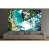 Niagara Falls Aerial View from helicopter, Canadian Falls, Canada №2007 Ready to Hang Canvas Print