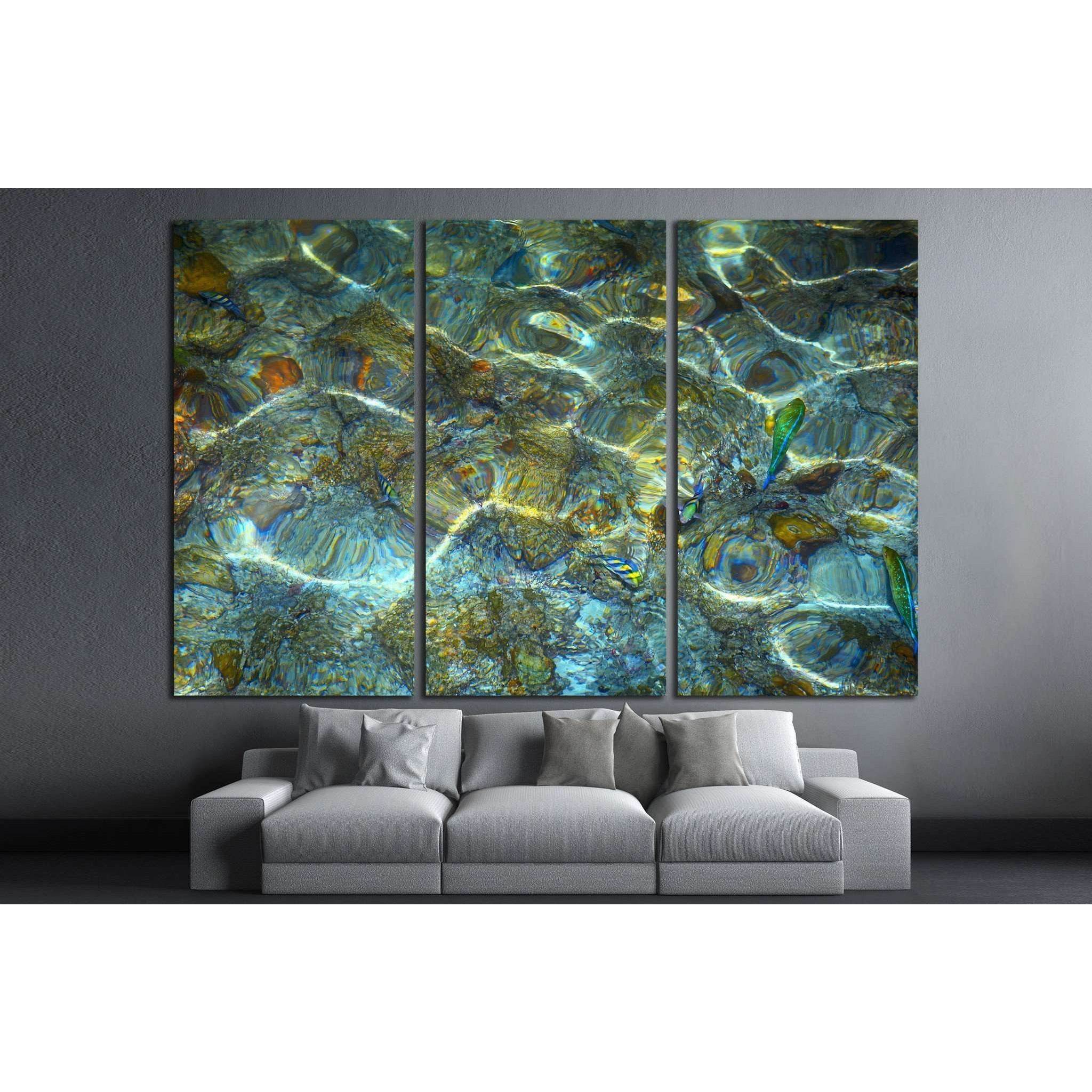 Nice water ripples with a fish №1391 Ready to Hang Canvas Print