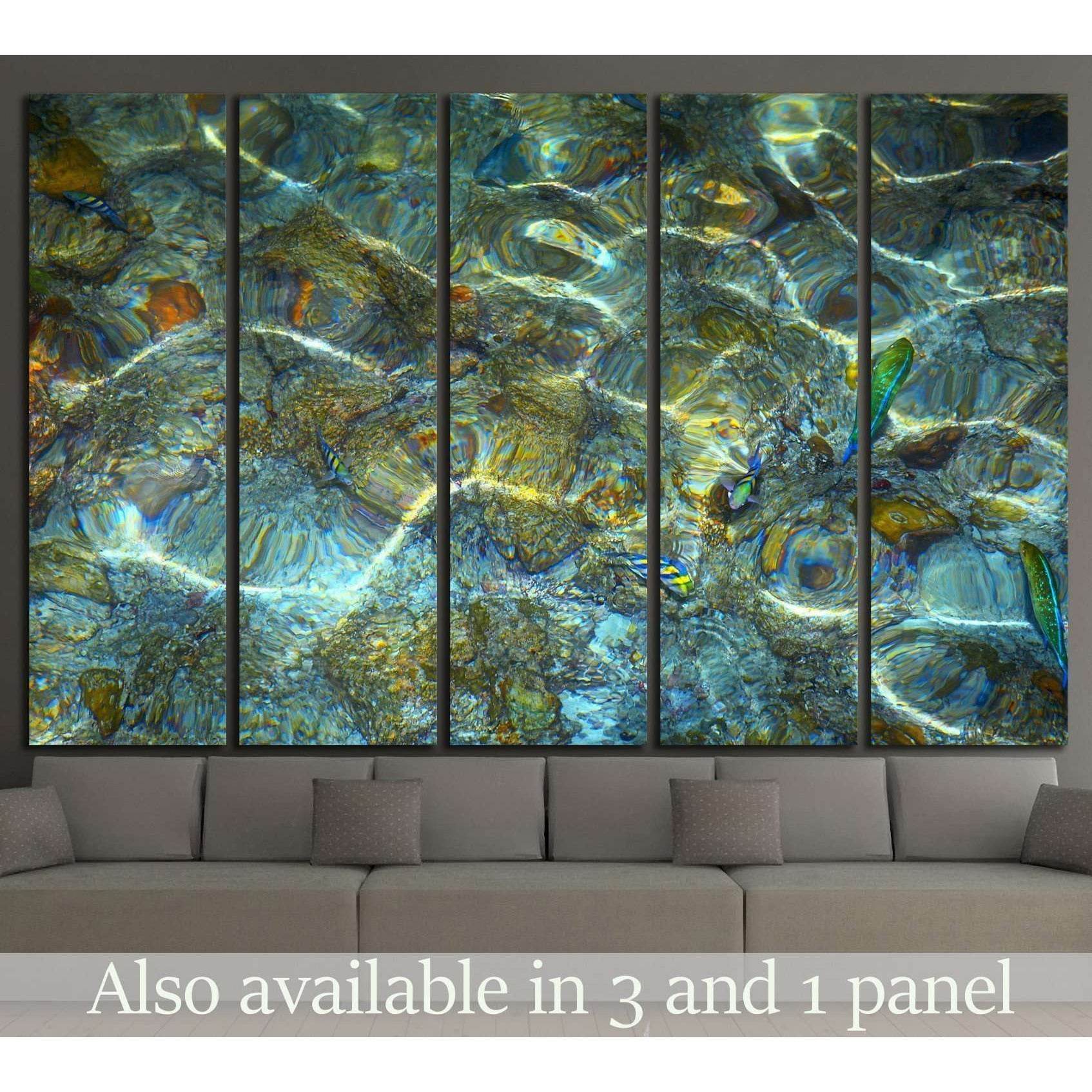 Nice water ripples with a fish №1391 Ready to Hang Canvas Print