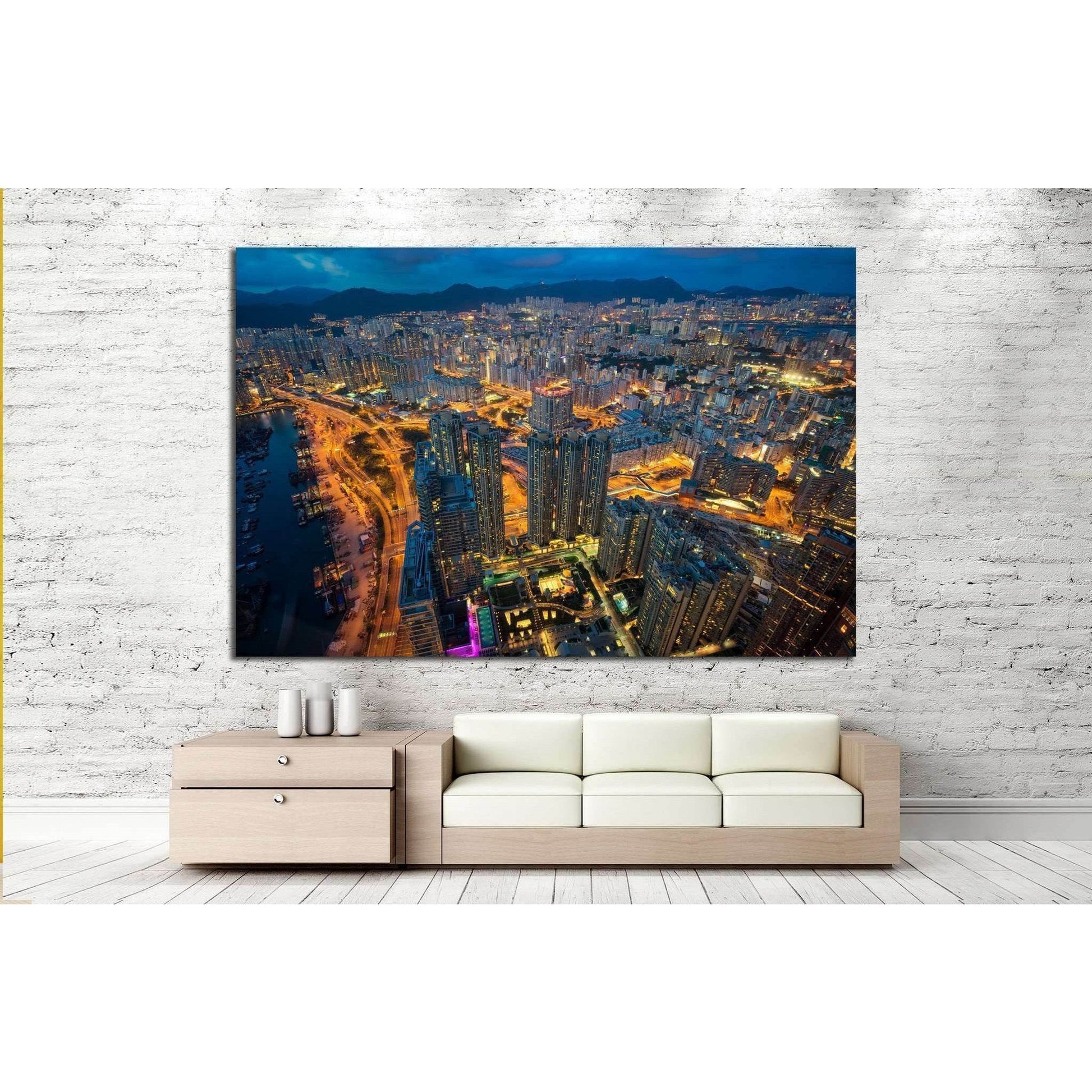 Night cityscape from top of building №1367 Ready to Hang Canvas PrintCanvas art arrives ready to hang, with hanging accessories included and no additional framing required. Every canvas print is hand-crafted, made on-demand at our workshop and expertly st