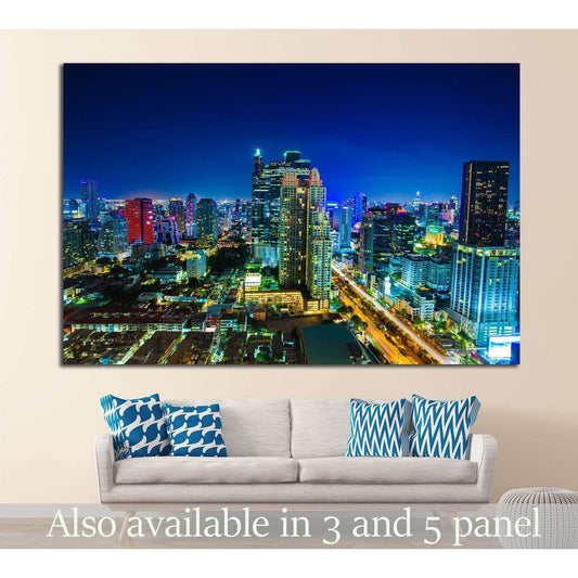 night landscape buildings №995 Ready to Hang Canvas Print - Zellart Canvas Prints ALL_Products, s-995