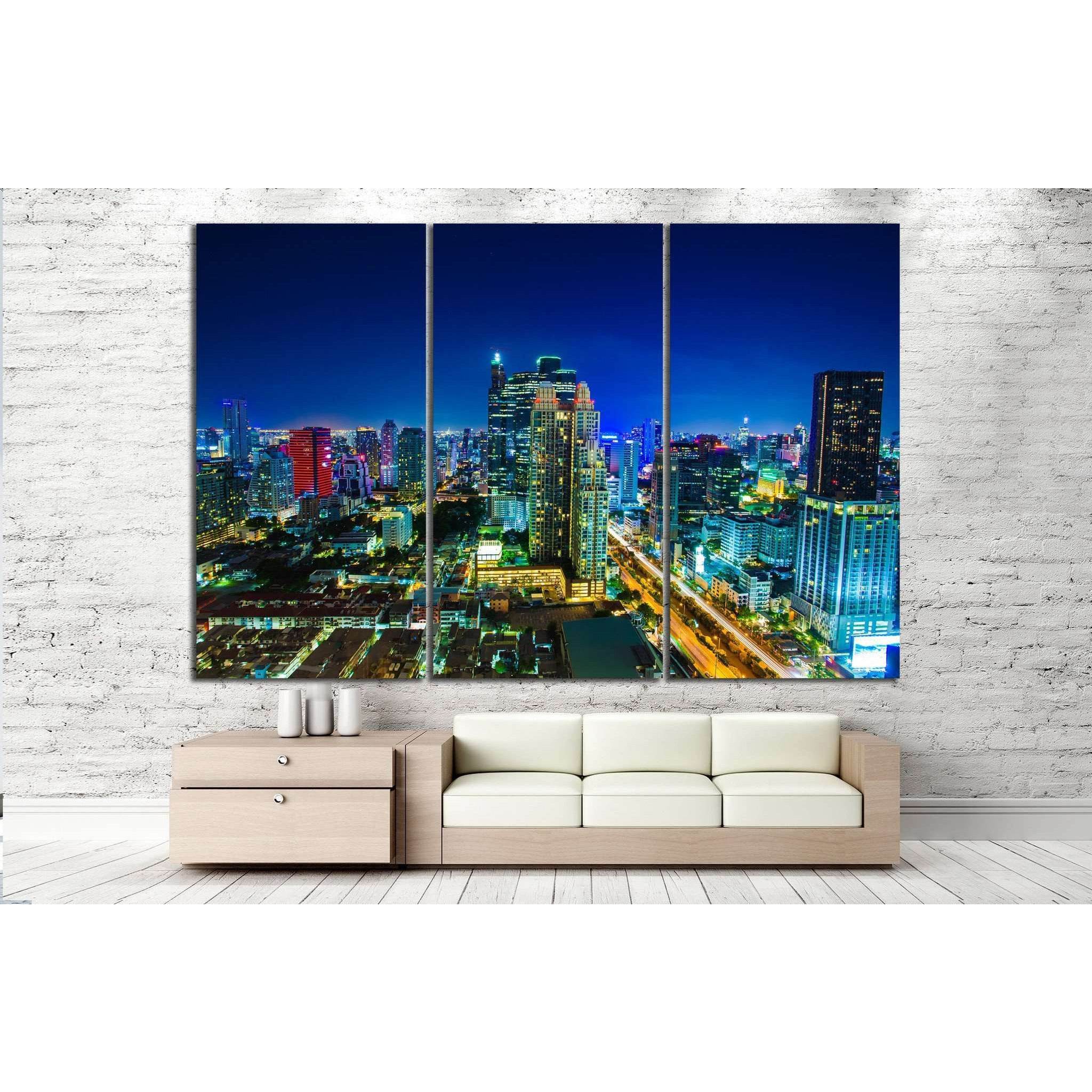 night landscape buildings №995 Ready to Hang Canvas Print