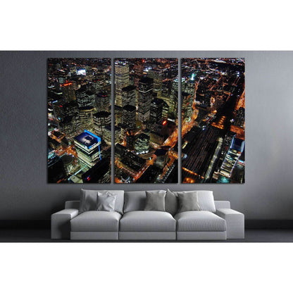 Night Scene of Toronto Skyscrapers viewed from CN tower, Toronto, Ontario, Canada №2010 Ready to Hang Canvas Print - Zellart Canvas Prints ALL_Products, s-2010