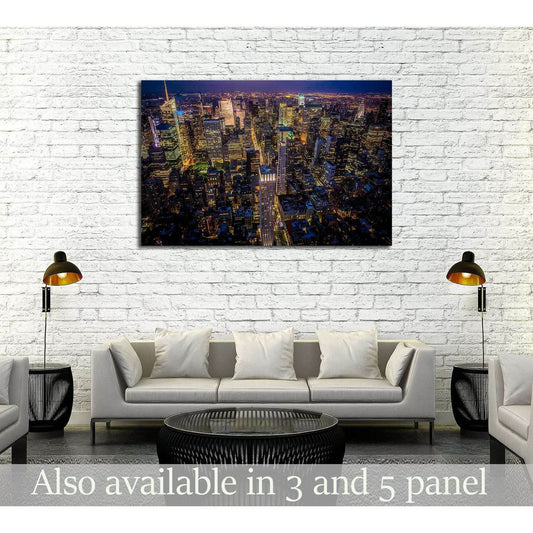 Night shot of Manhattan skyline from the Empire State building №2713 Ready to Hang Canvas PrintCanvas art arrives ready to hang, with hanging accessories included and no additional framing required. Every canvas print is hand-crafted, made on-demand at ou