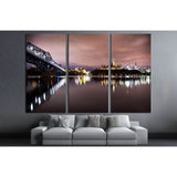 Night sky from under the Alexandra's bridge in quebec №2034 Ready to Hang Canvas Print