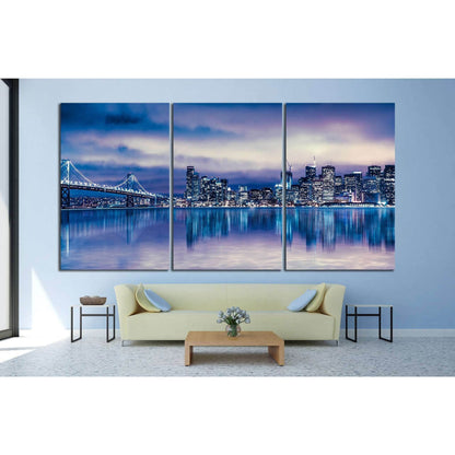 Night view of beautiful San Francisco California №1118 Ready to Hang Canvas PrintCanvas art arrives ready to hang, with hanging accessories included and no additional framing required. Every canvas print is hand-crafted, made on-demand at our workshop and