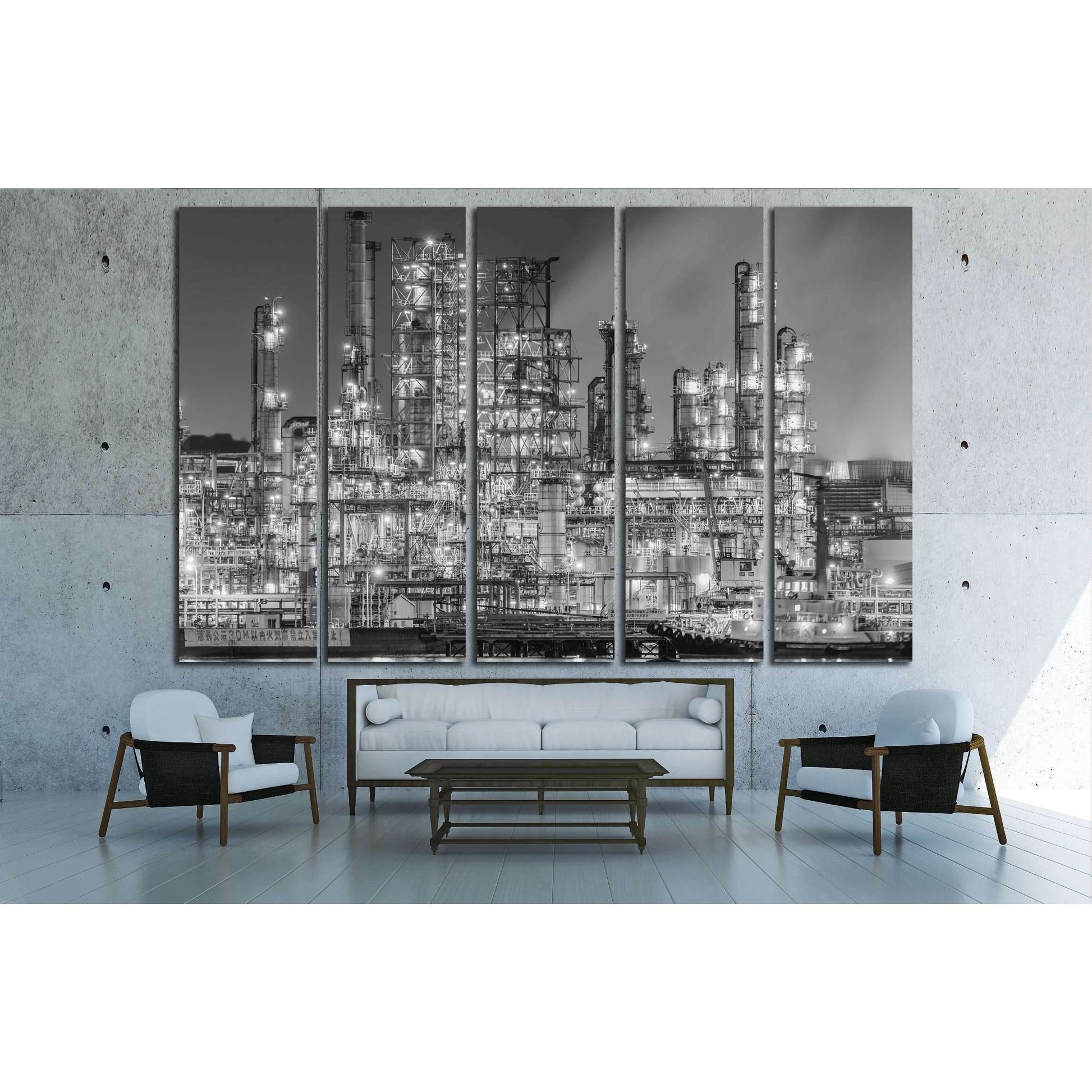 Night view of factory №2412 Ready to Hang Canvas PrintCanvas art arrives ready to hang, with hanging accessories included and no additional framing required. Every canvas print is hand-crafted, made on-demand at our workshop and expertly stretched around