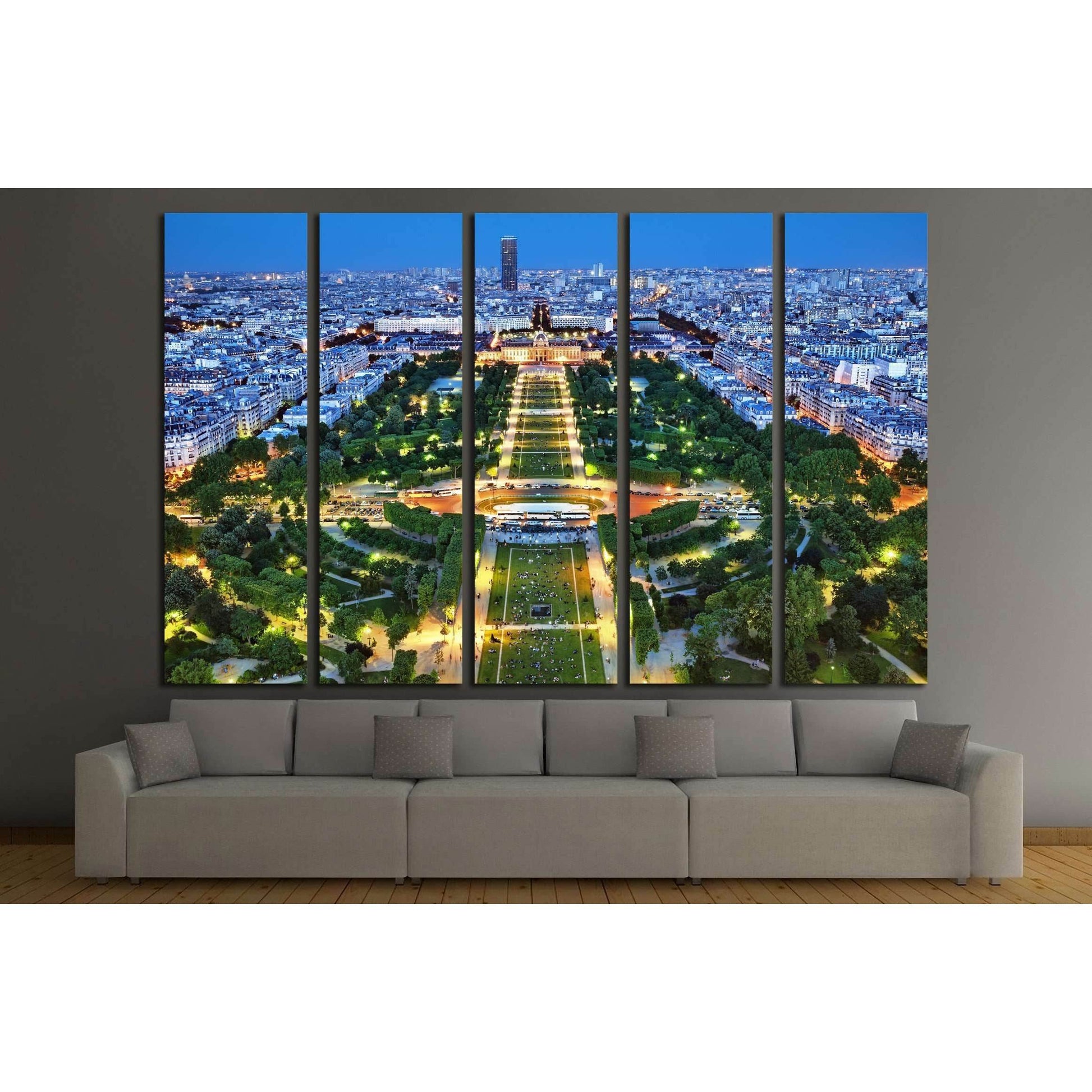 Night view of Paris from the Eiffel Tower №2243 Ready to Hang Canvas PrintCanvas art arrives ready to hang, with hanging accessories included and no additional framing required. Every canvas print is hand-crafted, made on-demand at our workshop and expert