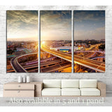 night view of the bridge and city in china №2280 Ready to Hang Canvas Print