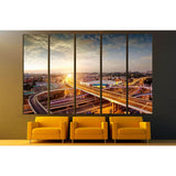 night view of the bridge and city in china №2280 Ready to Hang Canvas Print
