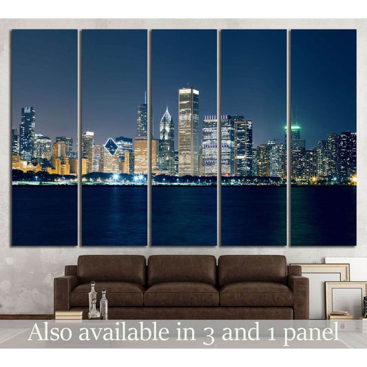 Night View On Chicago Skyline №2149 Ready to Hang Canvas PrintCanvas art arrives ready to hang, with hanging accessories included and no additional framing required. Every canvas print is hand-crafted, made on-demand at our workshop and expertly stretched