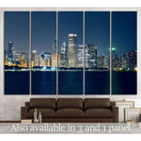 Night View On Chicago Skyline №2149 Ready to Hang Canvas Print