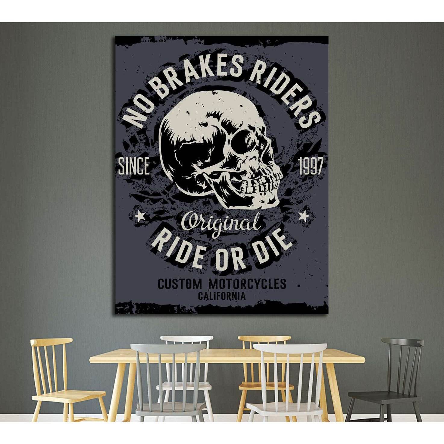 no brakes riders. ride or die №4591 Ready to Hang Canvas Print - Zellart Canvas Prints ALL_Products, s-4591