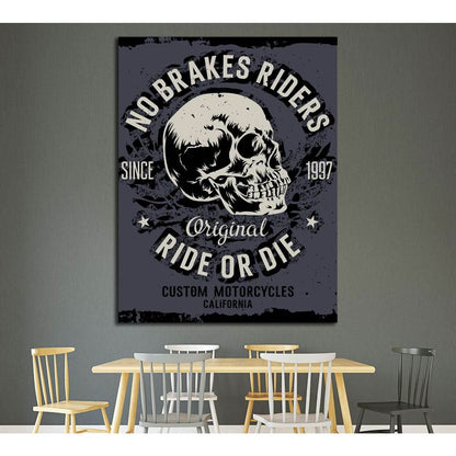 no brakes riders. ride or die №4591 Ready to Hang Canvas Print - Zellart Canvas Prints ALL_Products, s-4591