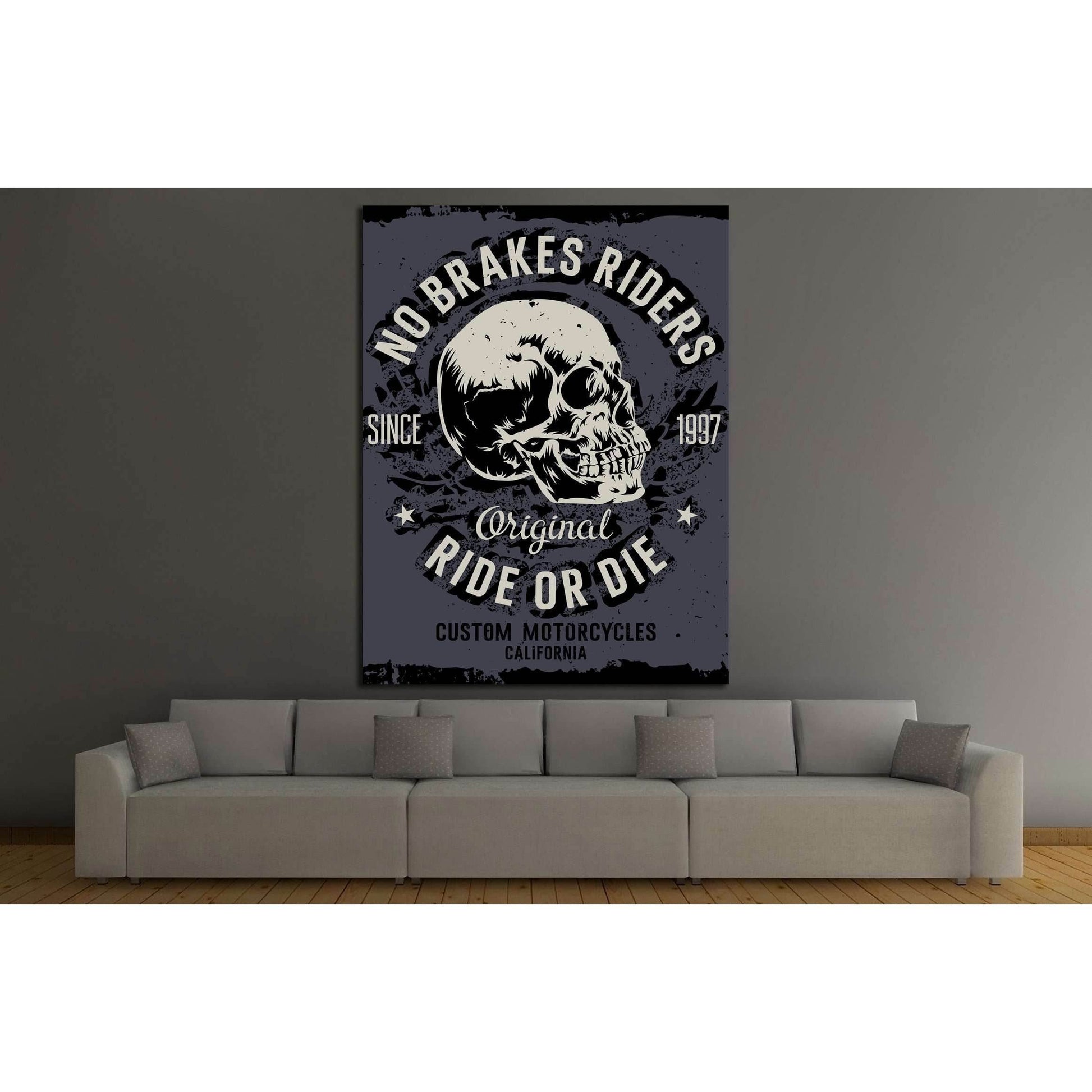 no brakes riders. ride or die №4591 Ready to Hang Canvas Print - Zellart Canvas Prints ALL_Products, s-4591