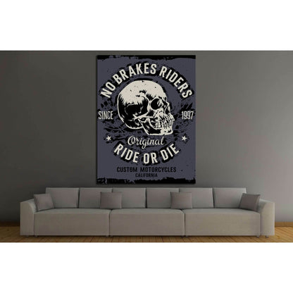 no brakes riders. ride or die №4591 Ready to Hang Canvas Print - Zellart Canvas Prints ALL_Products, s-4591