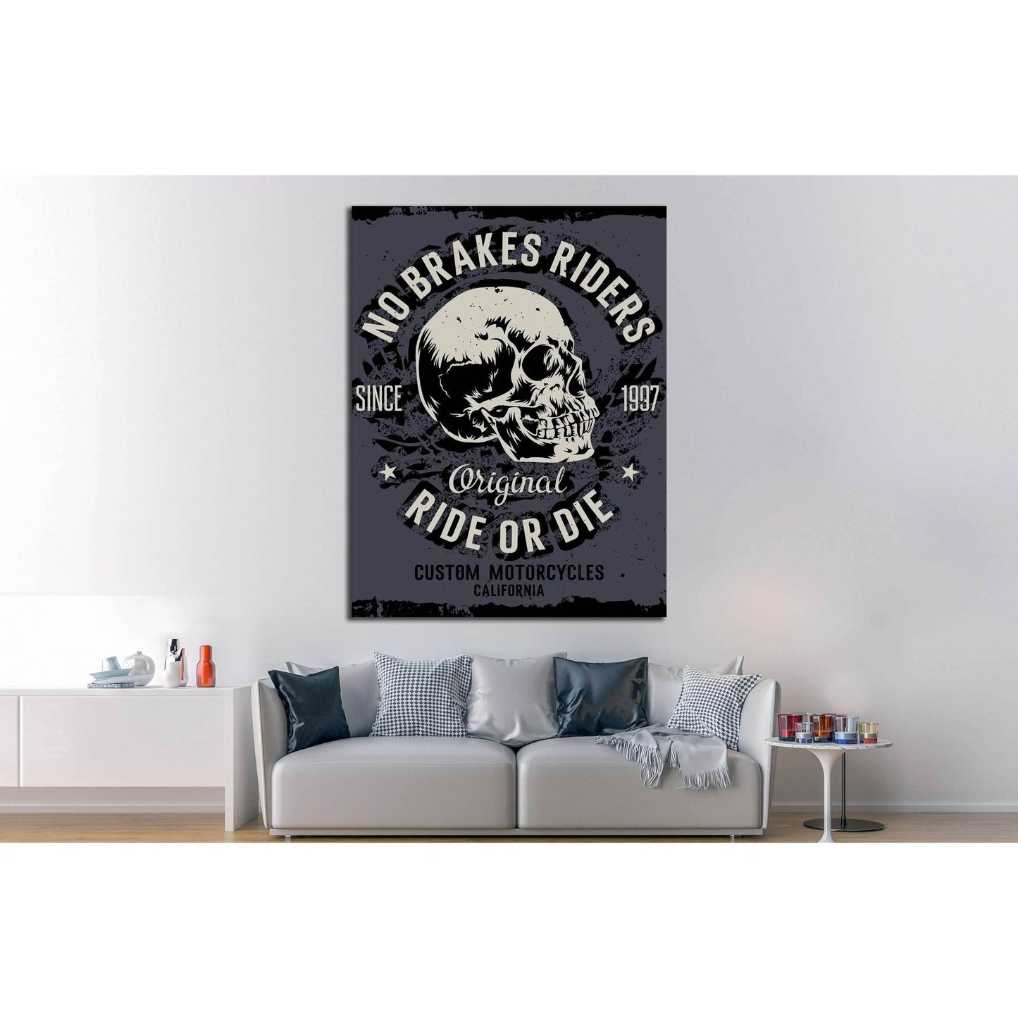 no brakes riders. ride or die №4591 Ready to Hang Canvas Print - Zellart Canvas Prints ALL_Products, s-4591