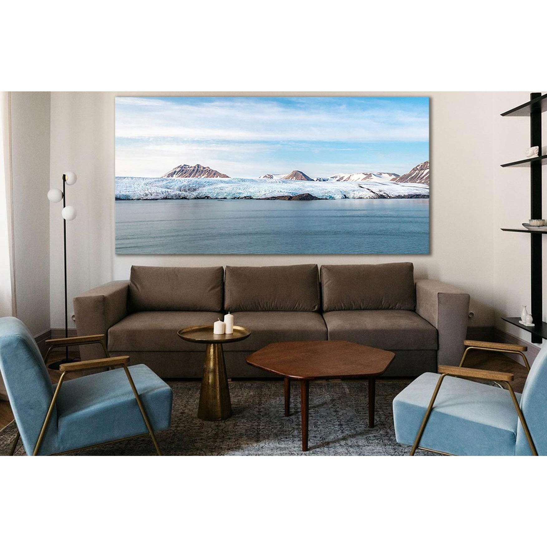 Nordenskiöld Glacier At Pyramiden On Svalbard №SL1340 Ready to Hang Canvas Print - Zellart Canvas Prints 0new, ALL_Products, Glacials
