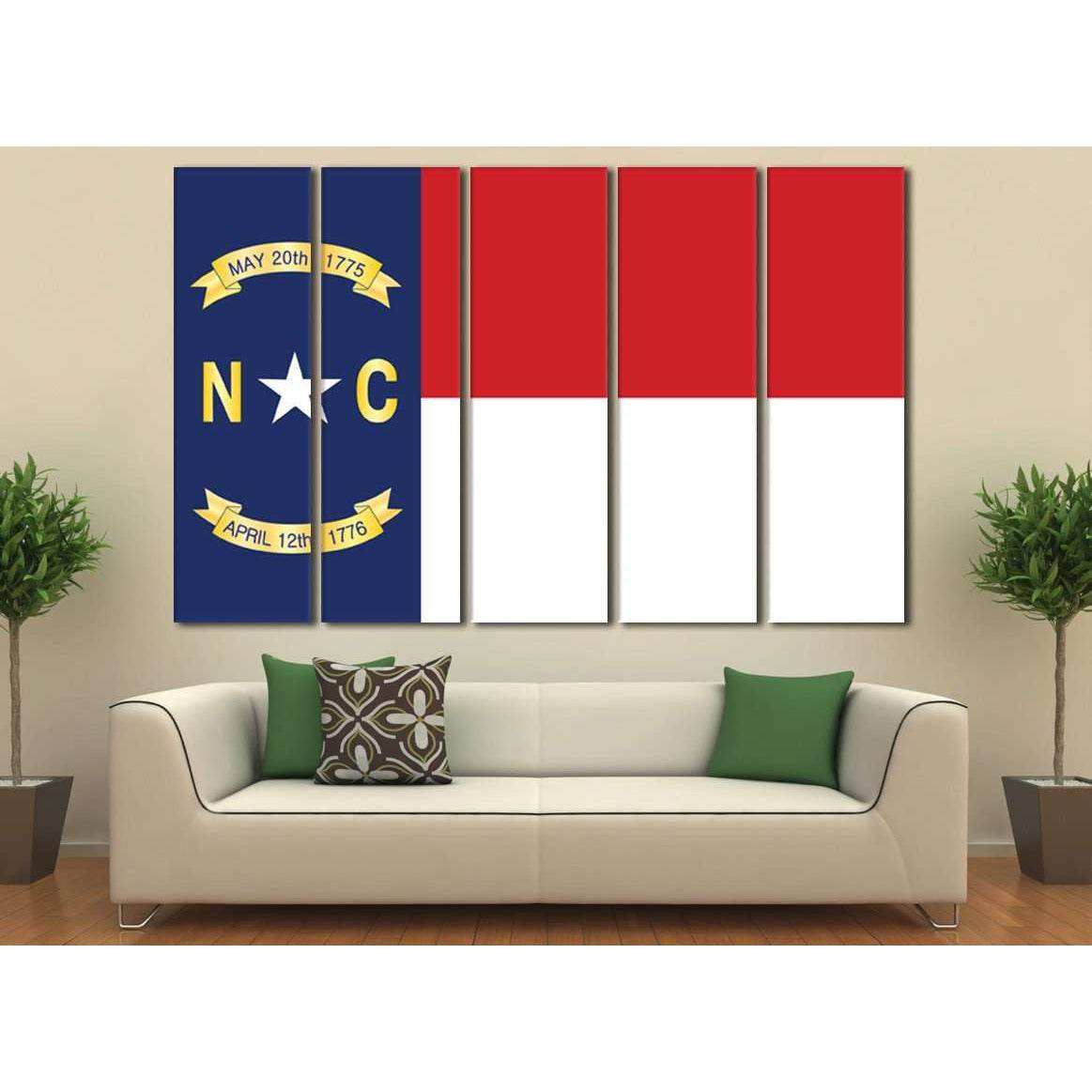 North Carolina Flag №827 Ready to Hang Canvas Print - Zellart Canvas Prints ALL_Products, z-827