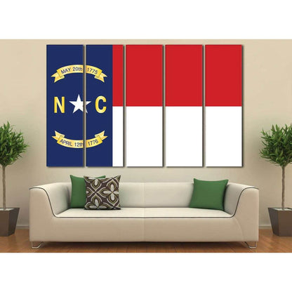 North Carolina Flag №827 Ready to Hang Canvas Print - Zellart Canvas Prints ALL_Products, z-827
