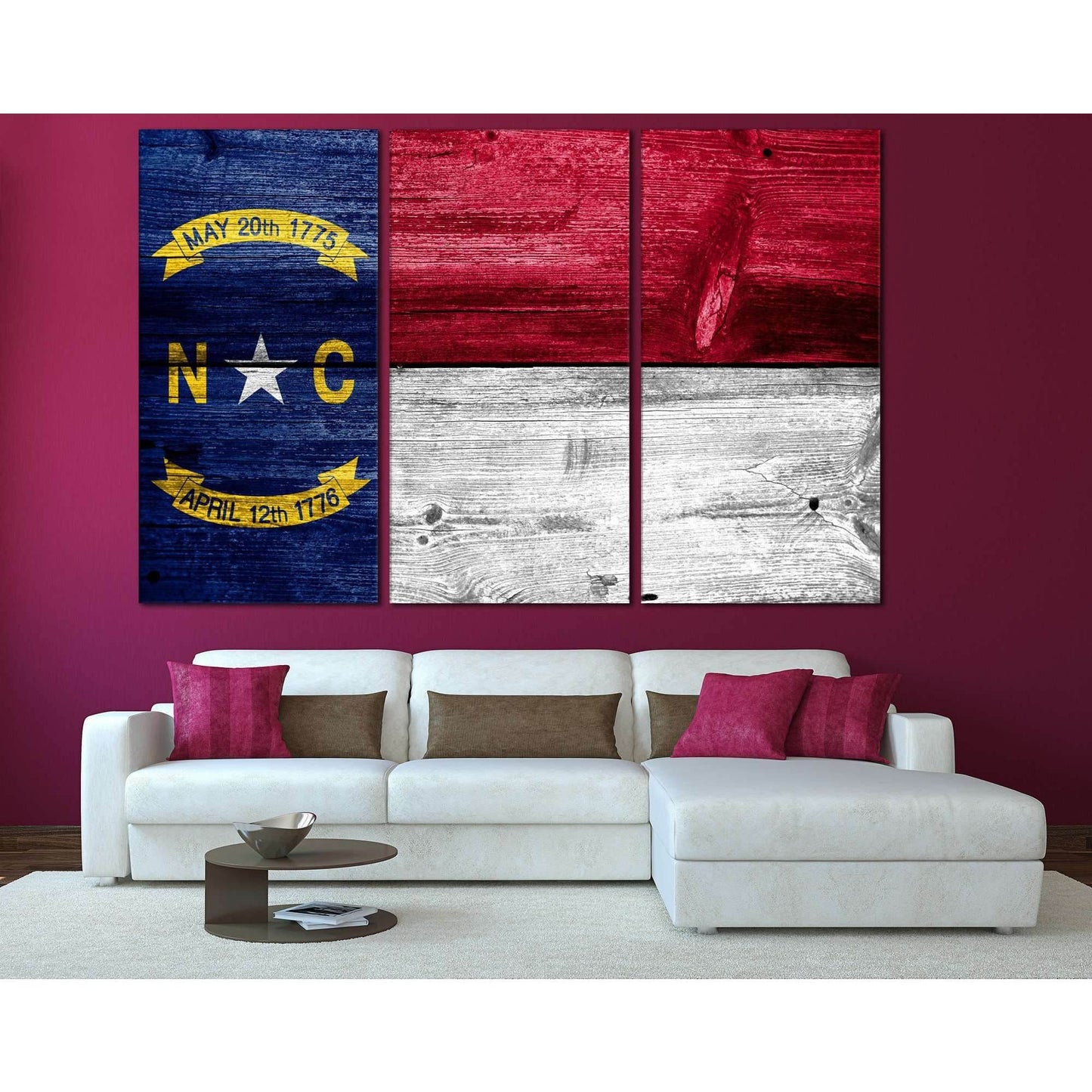North Carolina State Flag №828 Ready to Hang Canvas Print - Zellart Canvas Prints ALL_Products, z-828