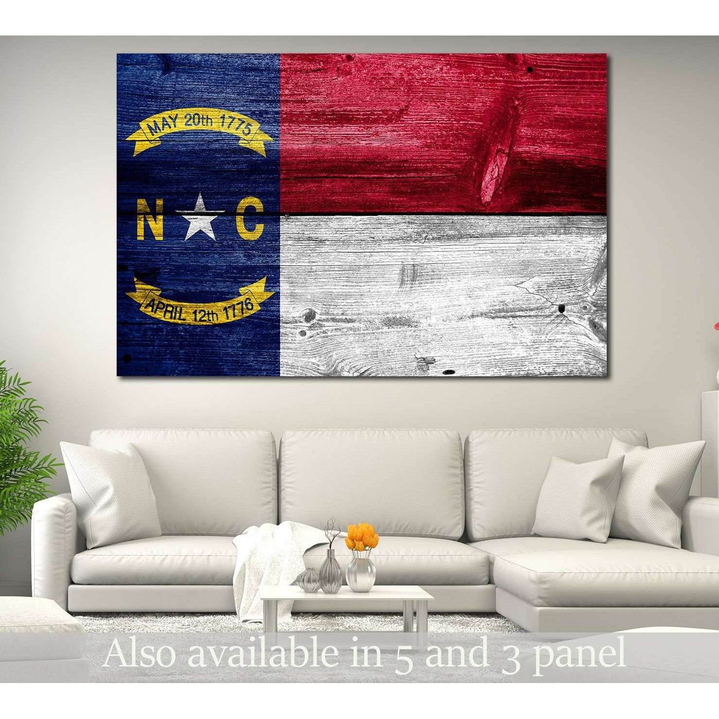 North Carolina State Flag №828 Ready to Hang Canvas Print - Zellart Canvas Prints ALL_Products, z-828