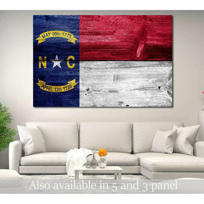 North Carolina State Flag №828 Ready to Hang Canvas Print - Zellart Canvas Prints ALL_Products, z-828