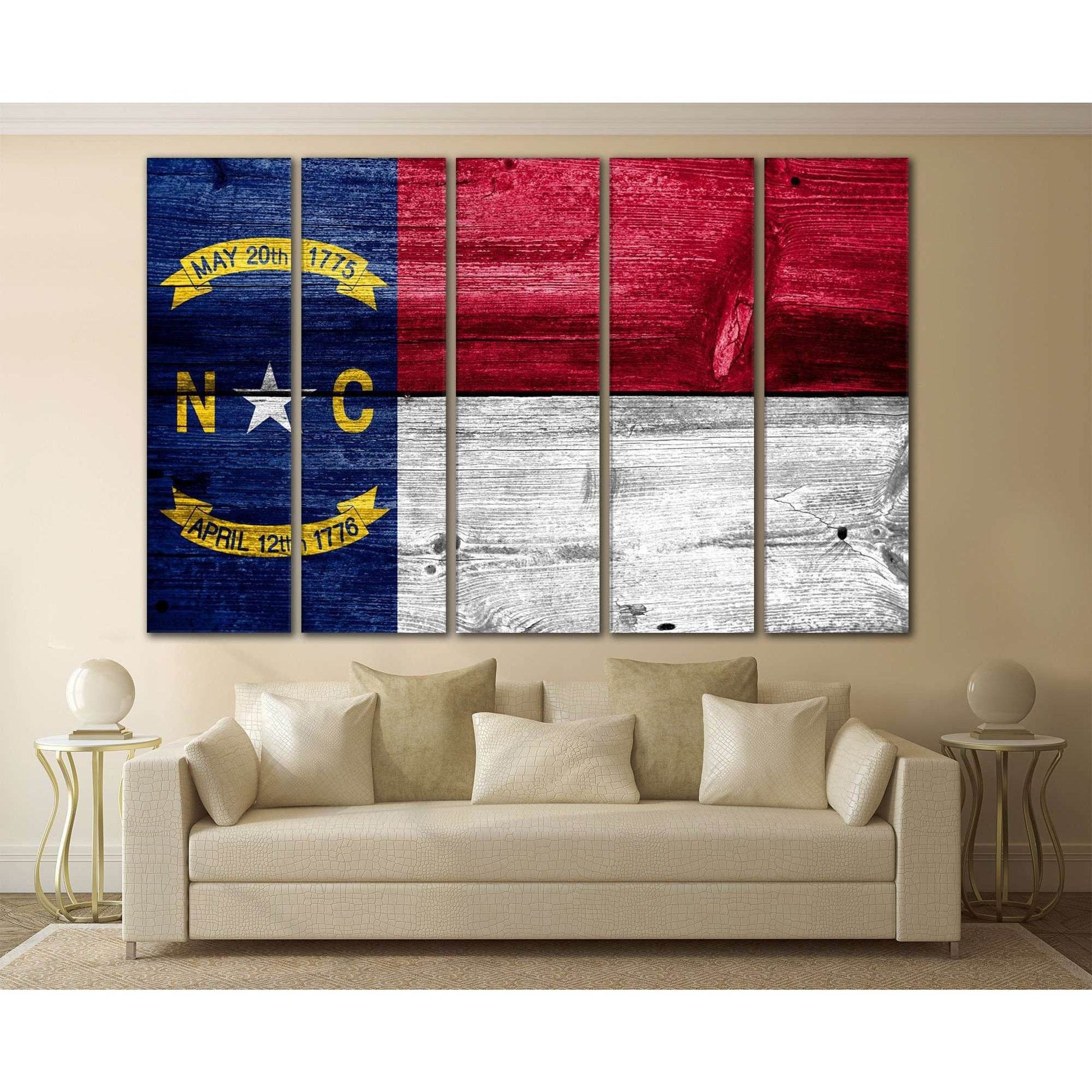 North Carolina State Flag №828 Ready to Hang Canvas Print - Zellart Canvas Prints ALL_Products, z-828