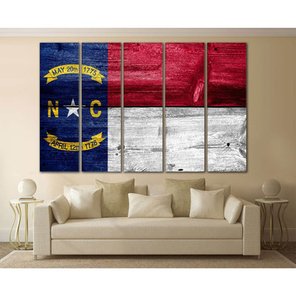 North Carolina State Flag №828 Ready to Hang Canvas Print - Zellart Canvas Prints ALL_Products, z-828